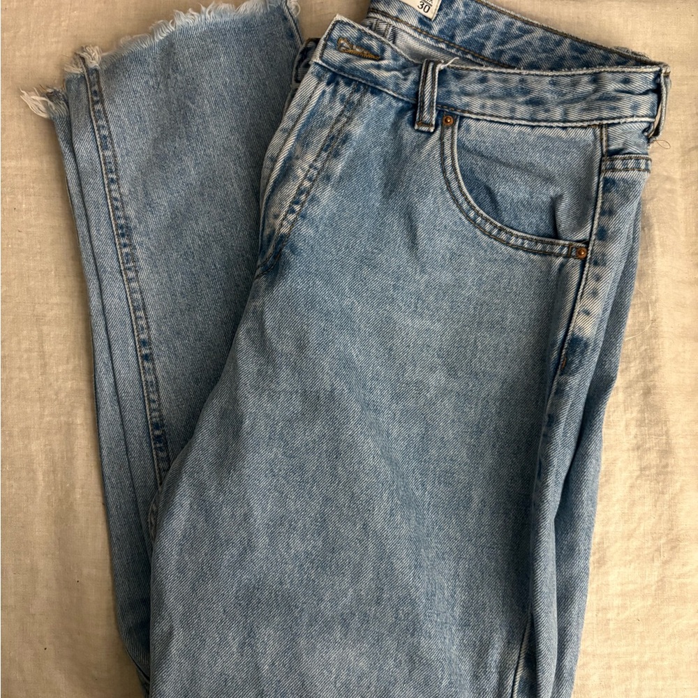 Pull&Bear Blue Straight Leg Jeans